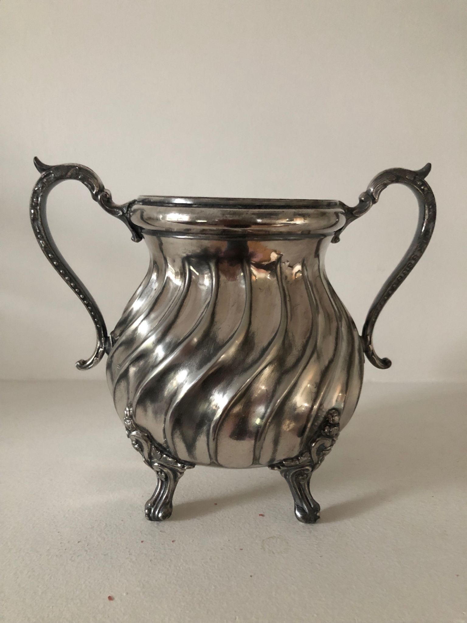 Silver-plated coffee pot and sugar bowl