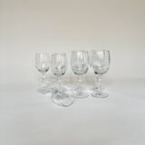 Set of 4 water glasses and 4 wine glasses, swirling glass