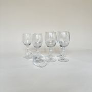 Set of 4 water glasses and 4 wine glasses, swirling glass