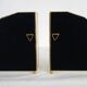 Pair of display cases in gilded brass, glass, mirror from the 60s