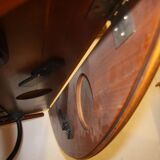 Table carrée en merisier avec abattants.