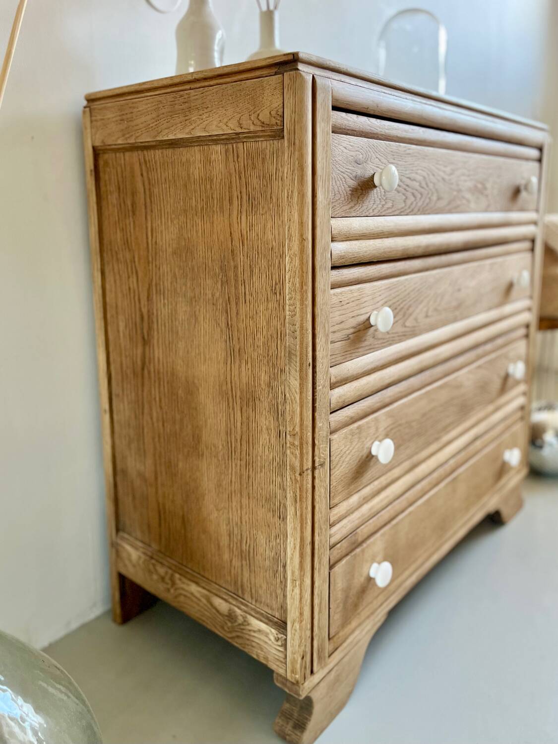 Commode Art Déco en chêne restaurée