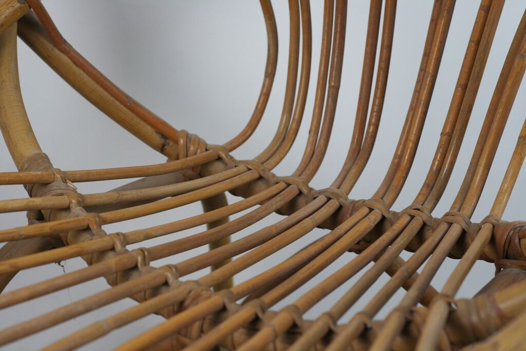 Vintage rattan basket chair