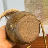 Lamp stoneware pyrite lampshade wool La Borne