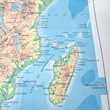 Old Africa map 43x43cm from 1950