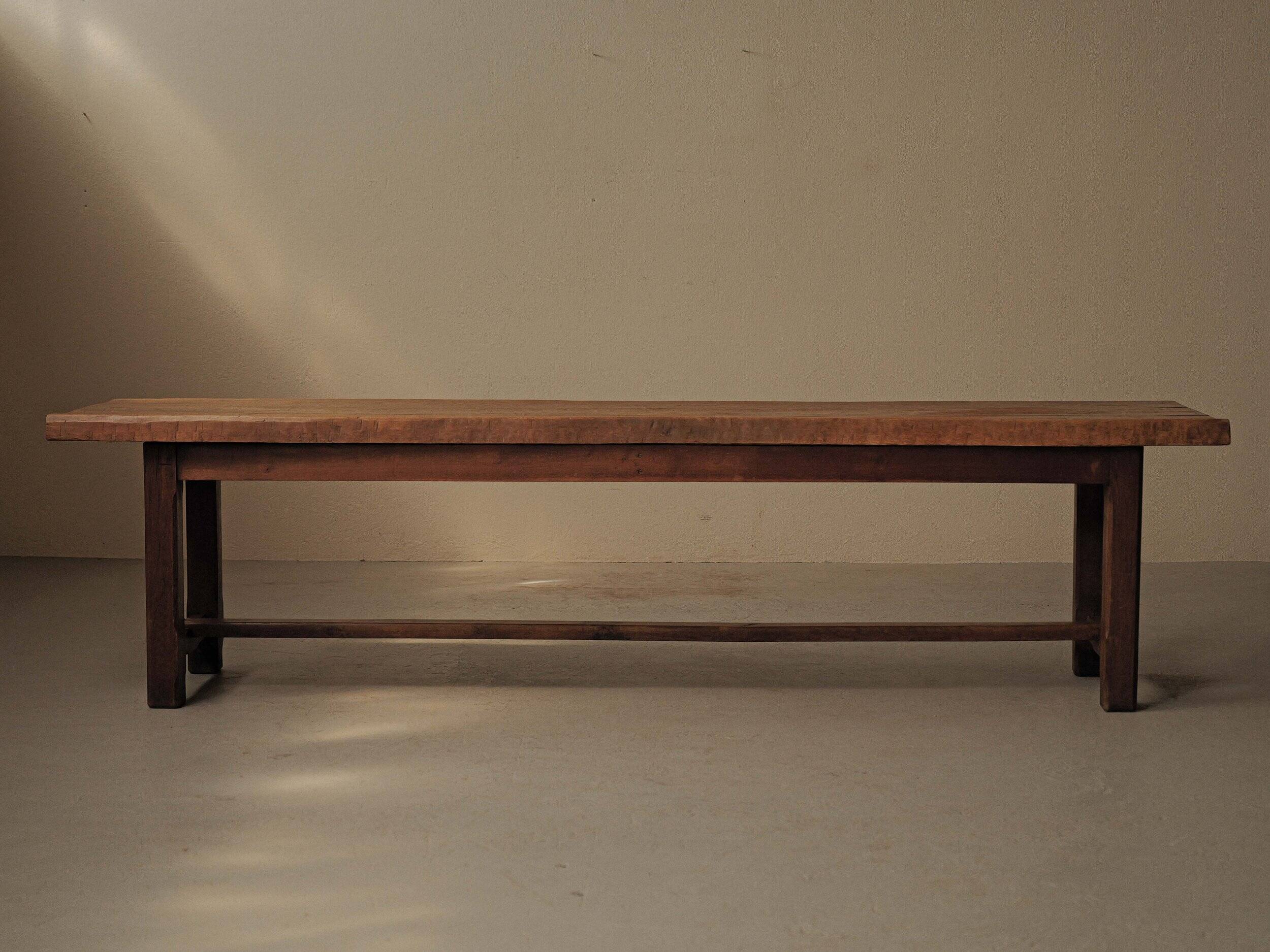 Large solid wood table, handcrafted.