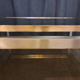 Table basse Guy Lefevre en acier et bronze