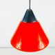 Suspension en verre rouge et chrome de Peill et Putzler, 1970, Allemagne