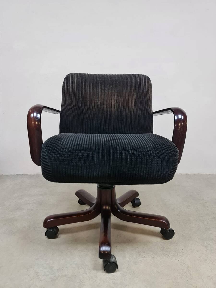 Vintage swivel office desk chair 'Chocolat brown'