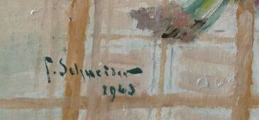 Still life with vegetables and flowers