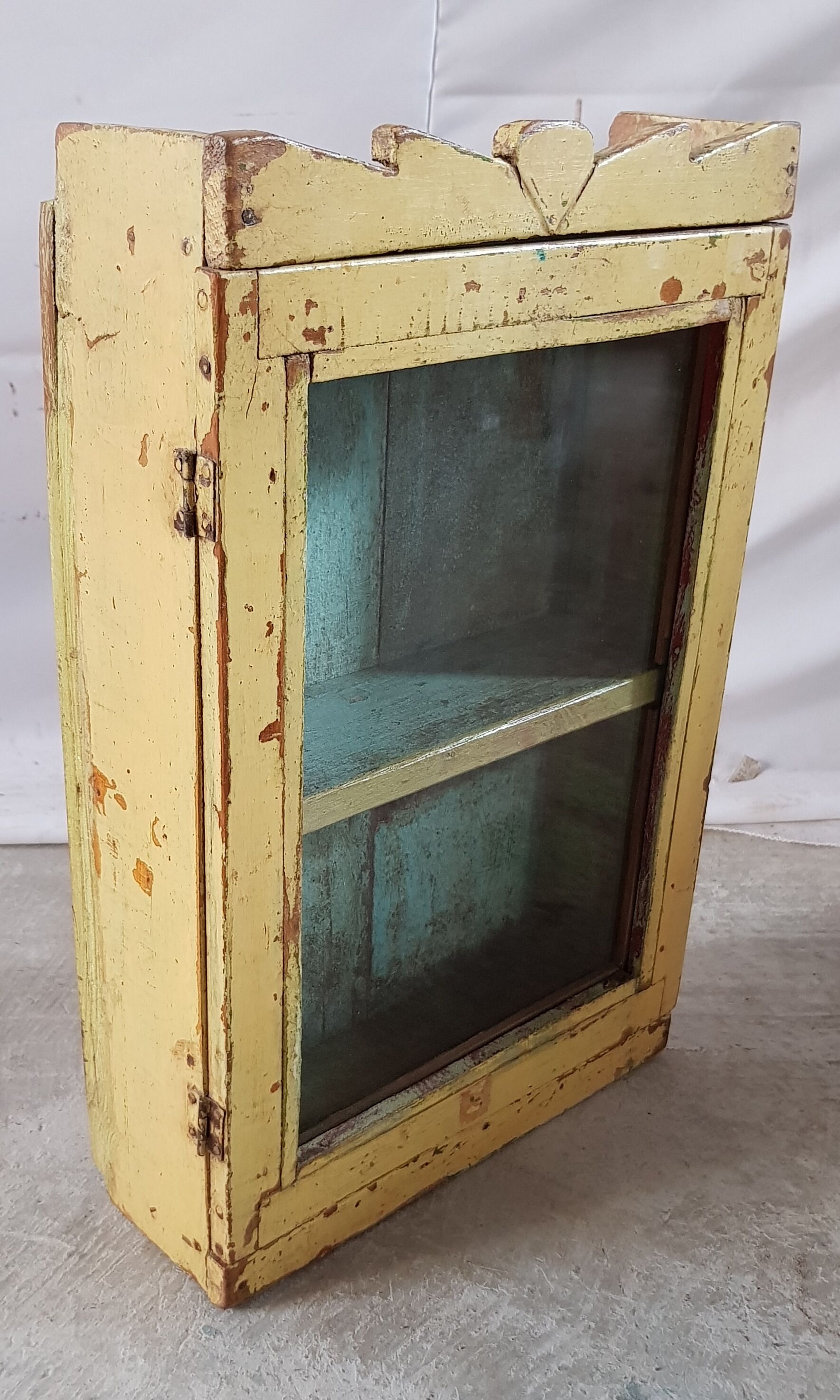 Old window - teak wall shelf