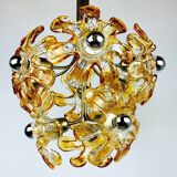 Mid-Century Murano Amber Chandelier by Mazzega, Italy, 1970s