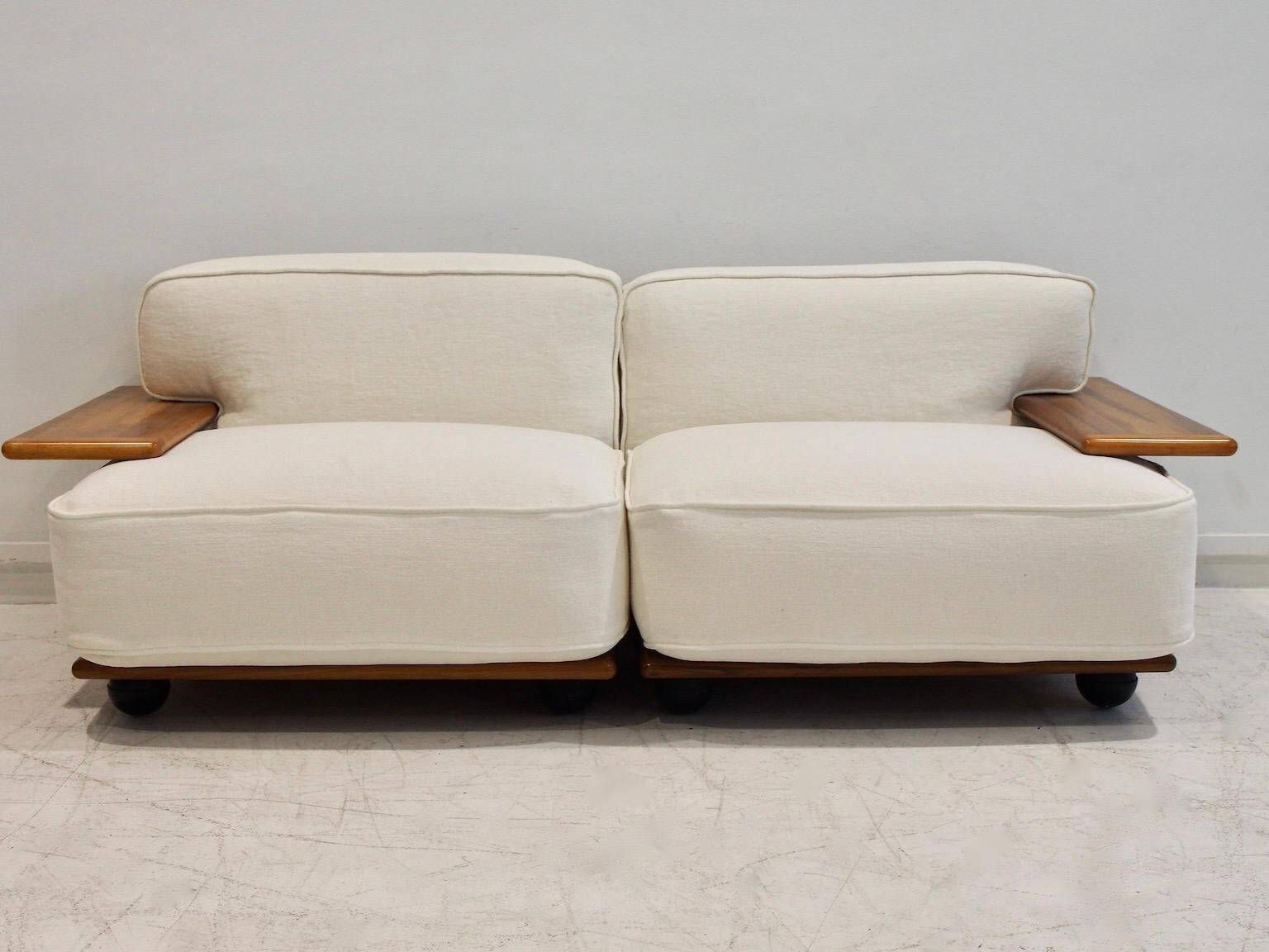 Pianura modular sofa in white fabric by Mario Bellini for Cassina
