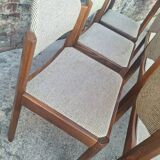 Table and its 6 vintage elm chairs, Scandinavian design furniture