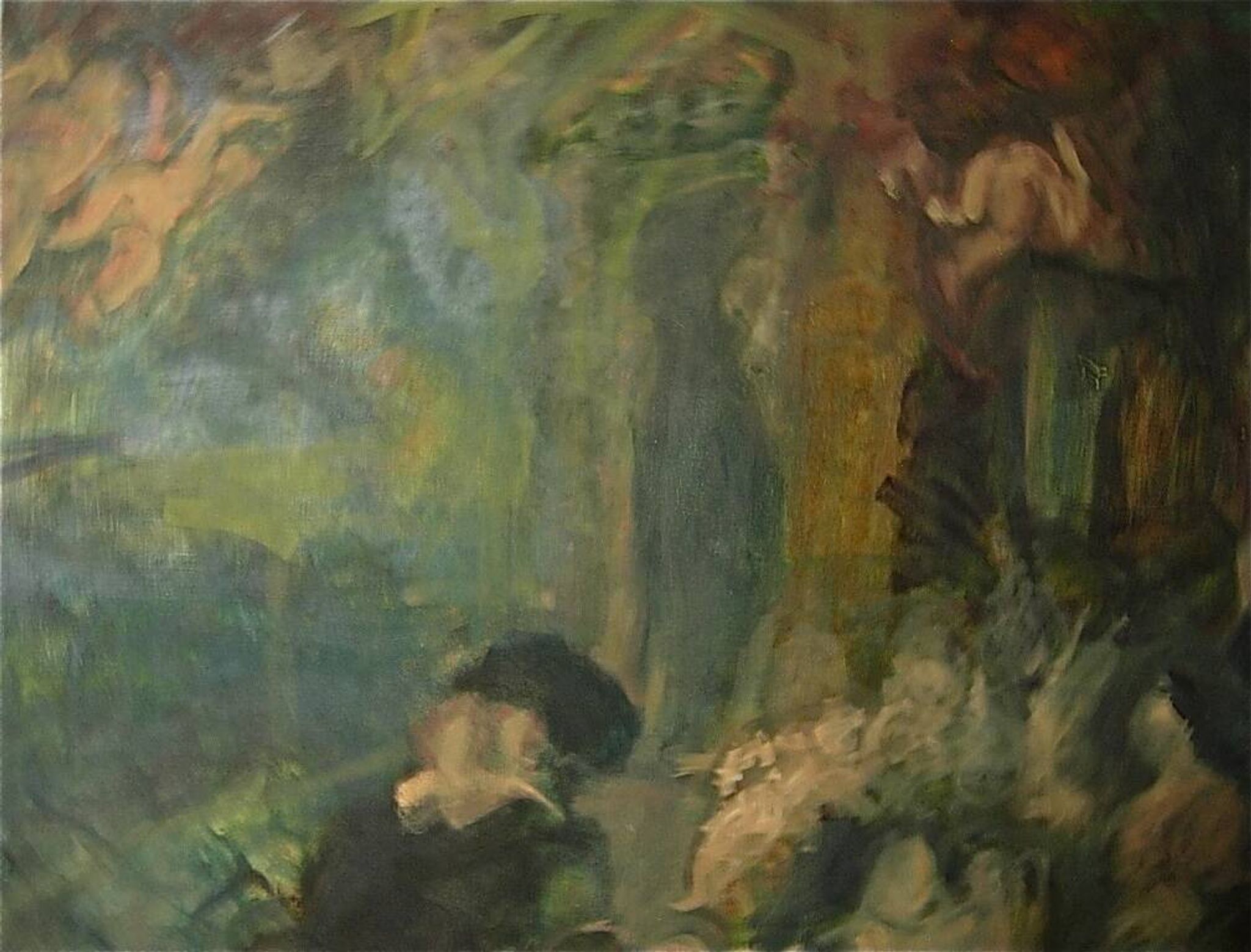 Genre scene canvas signed Strbac