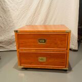 Gautier “Marine” bedside table in wood and brass, 1991