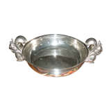 Silver metal dish with squirrels