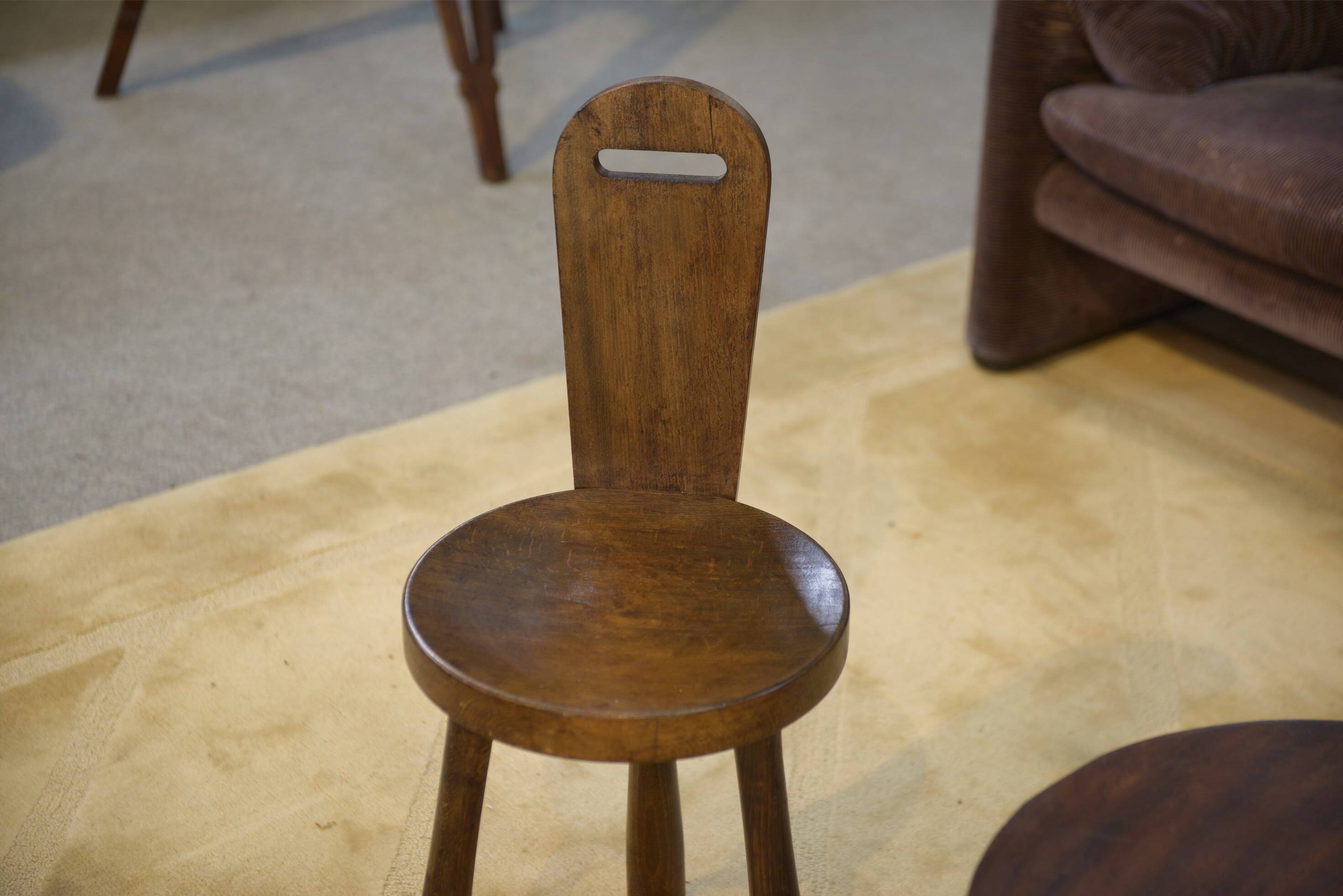 Ensemble de 2 chaises et une table brutaliste pour enfant 1960’s