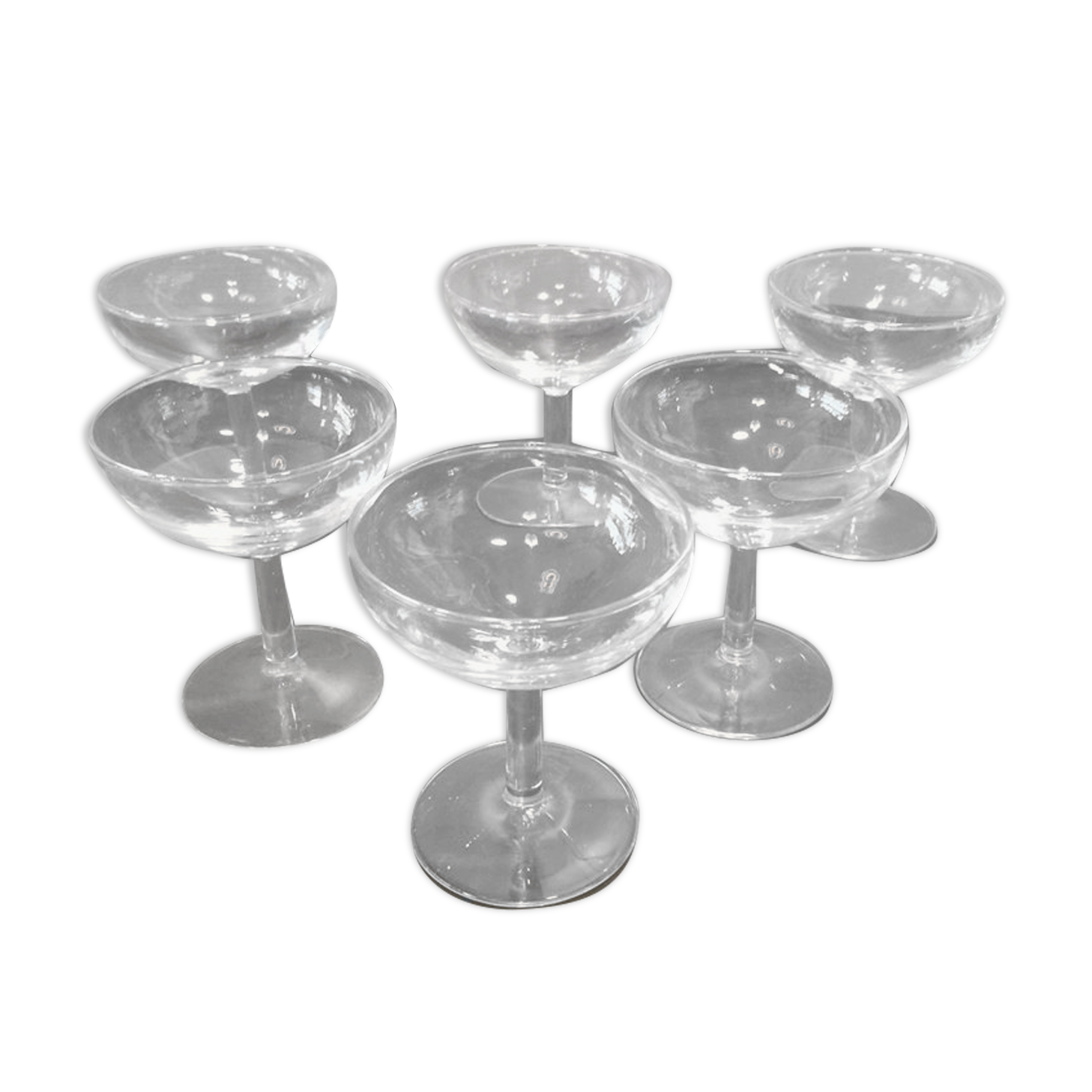 6 champagne glasses
