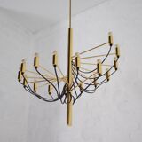 Lustre spirale en laiton style Sarfatti.