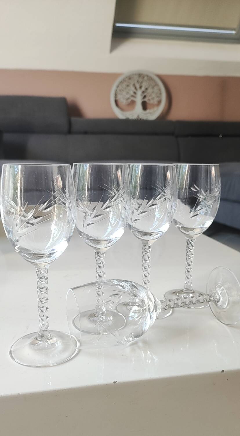 Lot of 5 x Small White Wine/Port Glasses Fleury Epi. Arques Crystal 12cl