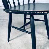 Mid-Century Scandinavian Design Curved Spindle Back Side Chair, Denmark, 1960s