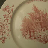 Assiette plate en faience de Pexonne décor champetre.