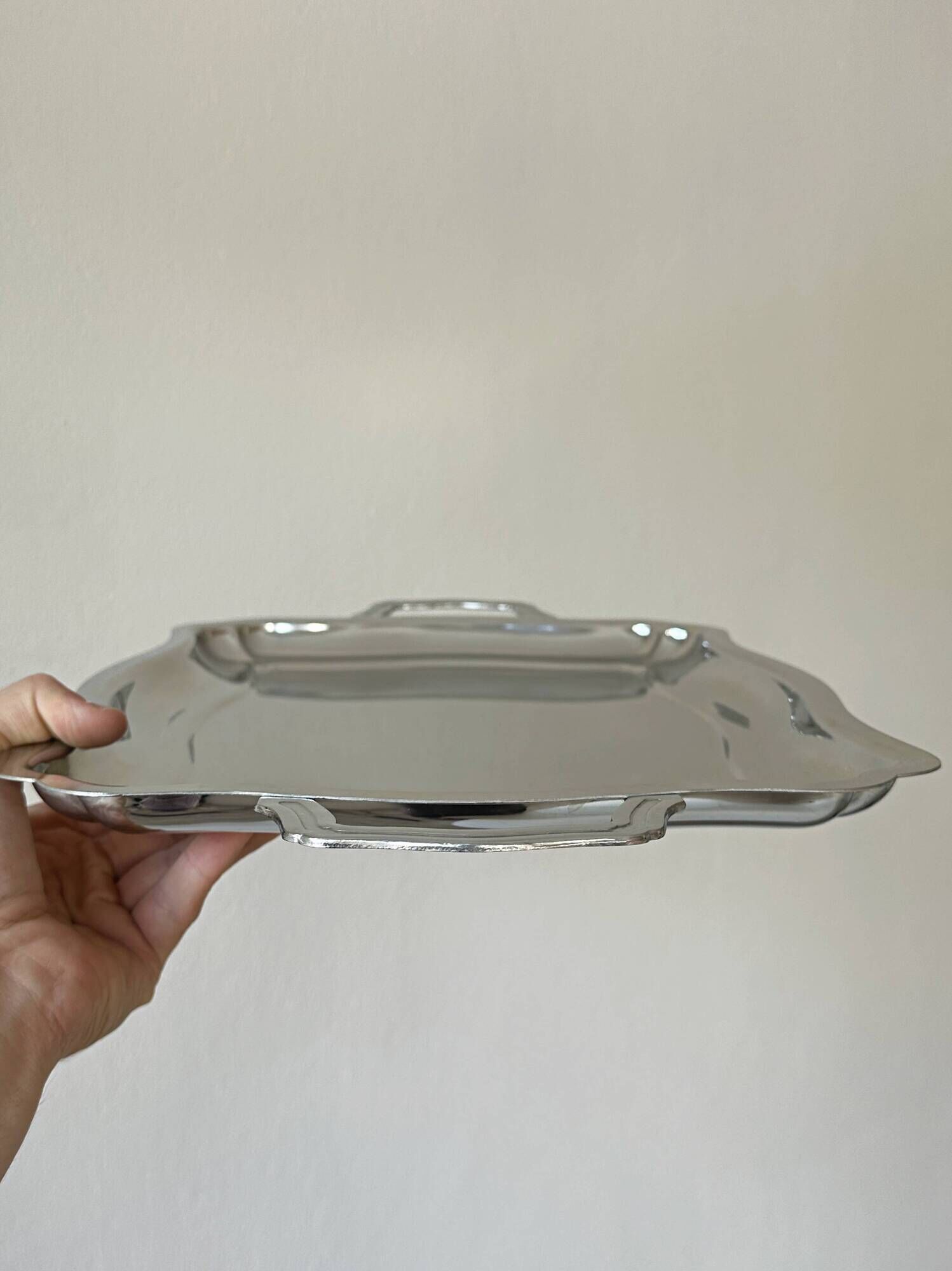 Shiny stainless steel plate