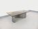 Vintage rectangular Space Age coffee table in steel and smoked glass.