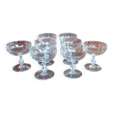 Set of 8 large crystal champagne glasses