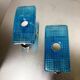 Pair of Space Age Blue Murano Glass Wall Sconces, Italy 1970s