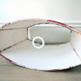 Red toile de Jouy fabric lampshade, Greek goddess Diana the huntress.