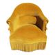 Fauteuil crapaud en velours ocre