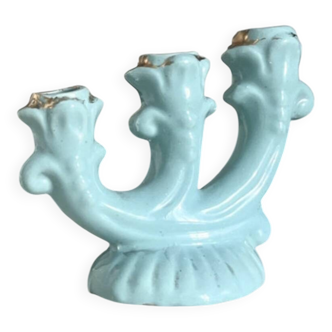 Bougeoir en céramique turquoise