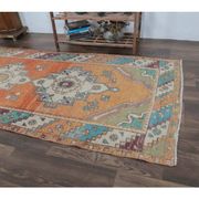 Vintage red Turkish hand-knotted runner 94x290