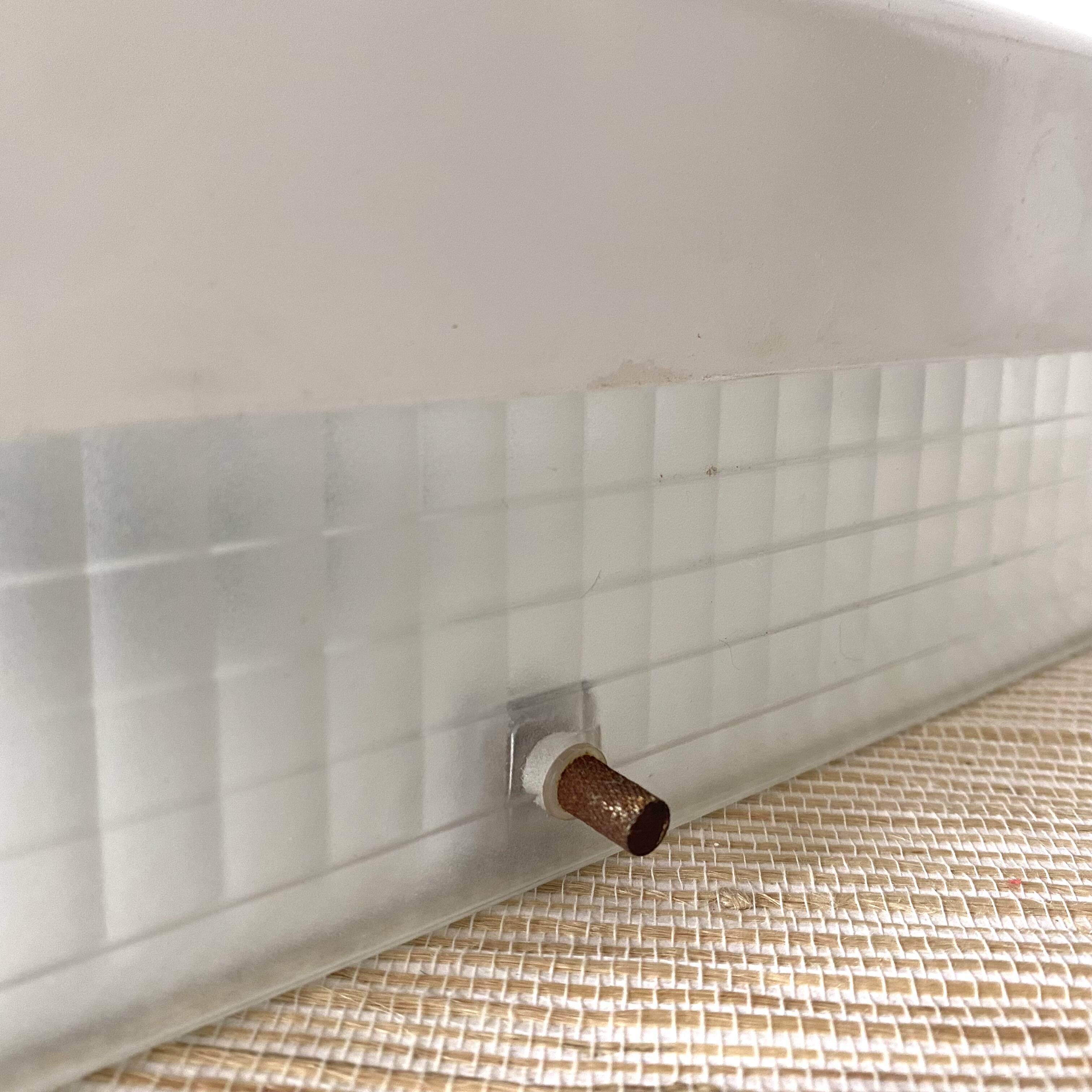 Square holophane ceiling light, industrial style, 1960s