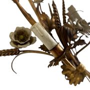 Vintage wheat 'golden' wall light with flowers: french style