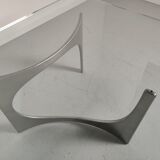Alu and glass coffee table by KNUT HESTERBERG 1970s