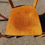 Series of 3 chairs bistrot bauhmann - vintage