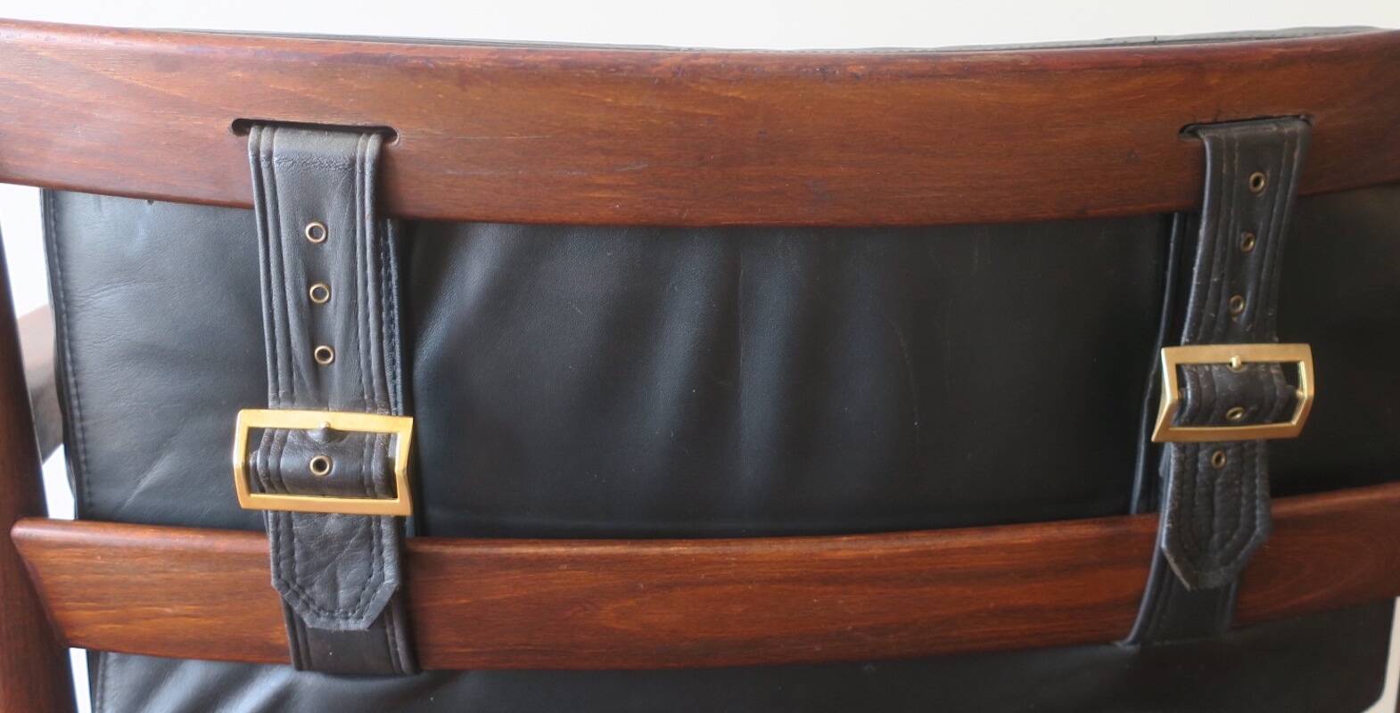 Cadett 3-seater sofa in teak and leather by Eric Merthen, Sweden 1960s