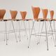 Bar stool Series 7 3187 in wood by Arne Jacobsen for Fritz Hansen