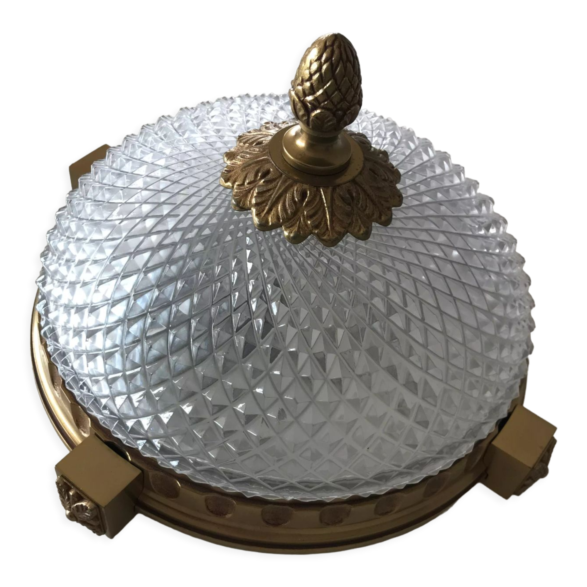 Worked glass ceiling lamp