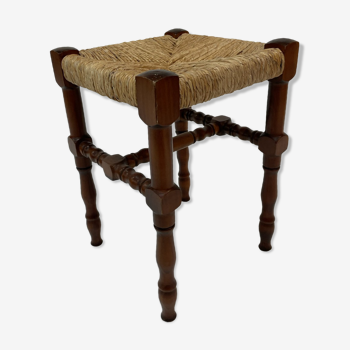 Vintage wicker stool side table design