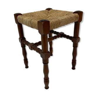 Vintage wicker stool side table design