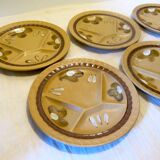 6 assiettes à compartiments Sarreguemines en grès