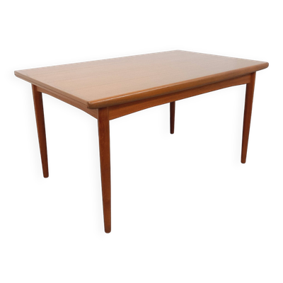 Table à manger scandinave rectangulaire vintage Dyrlund des années 60 teck