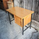 Vintage formica and metal desk with matching chair.