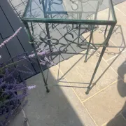 Stands / Nesting tables in patinated wrought iron with antique glass Olivier CORRO