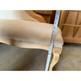 Italian Artisanal Little White Sofa in Natural Wood