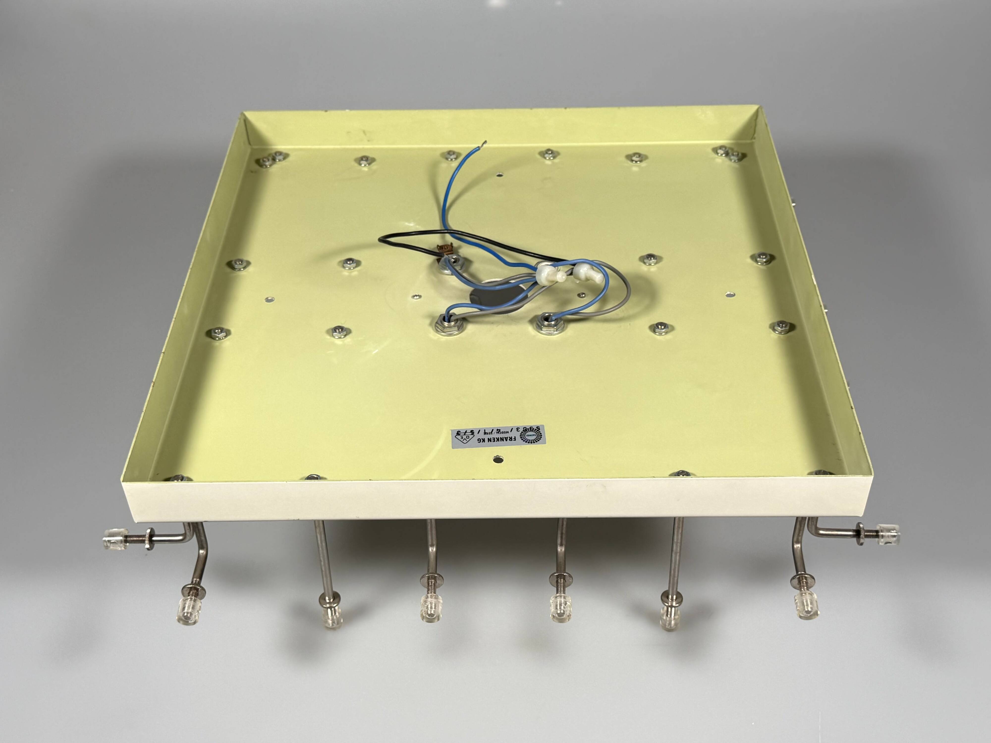 1960s 1970s Ice Glass Flush Mount Plafoniere by Kalmar Franken KG Austria